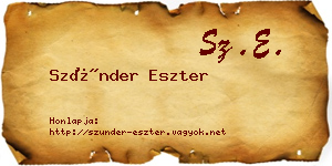 Szünder Eszter névjegykártya